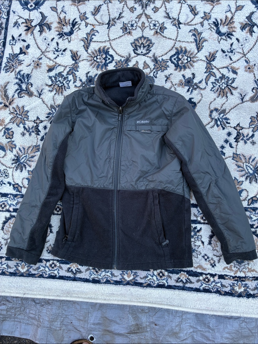 Columbia Black Two-Tone Hybrid Fleece Jacket Size  boy 14-16 L